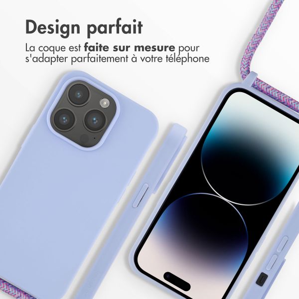 imoshion Coque en silicone avec cordon Apple iPhone 14 Pro - Violet