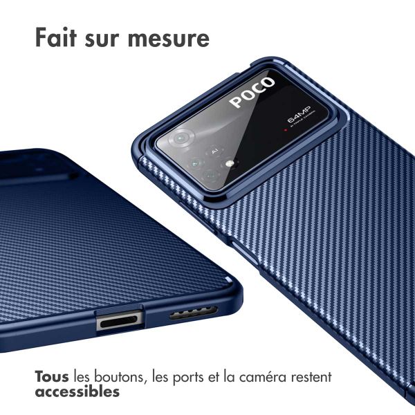 imoshion Coque silicone Carbon Xiaomi Poco X4 Pro - Bleu