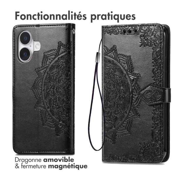imoshion Etui de télephone Mandala Apple iPhone 16 - Noir
