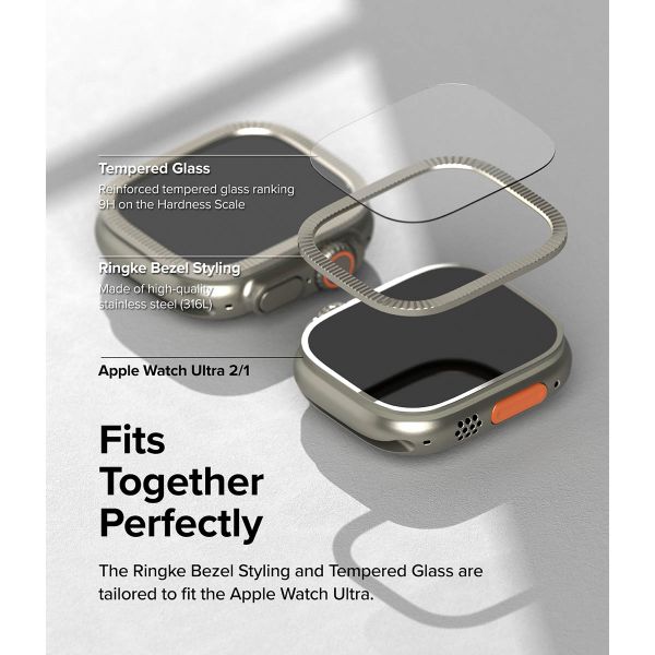 Ringke Bezel Styling + Protection d'écran Apple Watch Ultra - 49 mm - Fluted Titanium