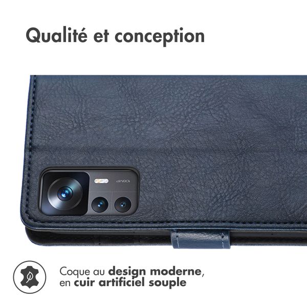 imoshion Étui de téléphone portefeuille Luxe Xiaomi 12T (Pro) - Bleu foncé