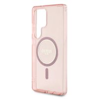 Guess Coque MagSafe IML Glitter Gradient Samsung Galaxy S25 Ultra - Rose