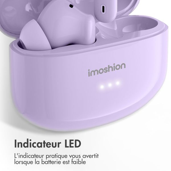 imoshion ﻿Écouteurs Aura Pro - Écouteurs sans fil - Écouteurs sans fil Bluetooth - Avec fonction de réduction du bruit ANC - Lavender Lilac