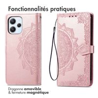 imoshion Etui de téléphone portefeuille Mandala Xiaomi Redmi 12 - Rose Dorée