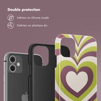 Selencia Coque arrière Vivid Apple iPhone 11 - Double Hearts Plum Fern