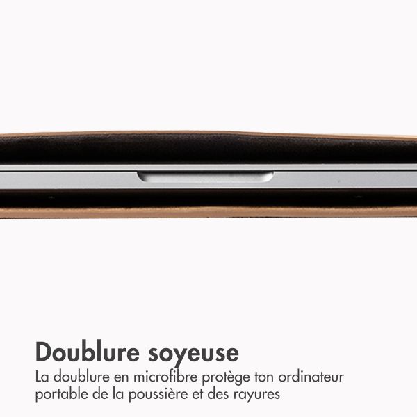 Accezz Leather Pochette ordinateur Apple MacBook 14 pouces - Cognac