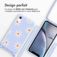imoshion Coque design en silicone avec cordon Apple iPhone Xr - Lila Flower Distance