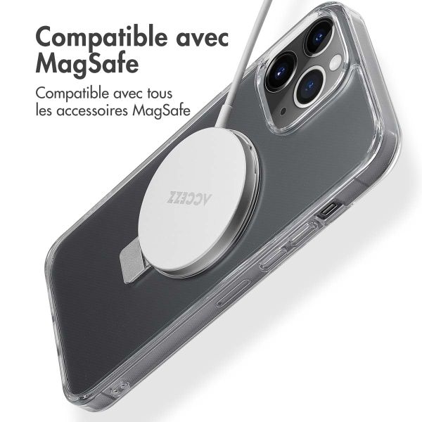 Accezz Coque Ring Stand avec MagSafe iPhone 13 Pro Max - Transparent