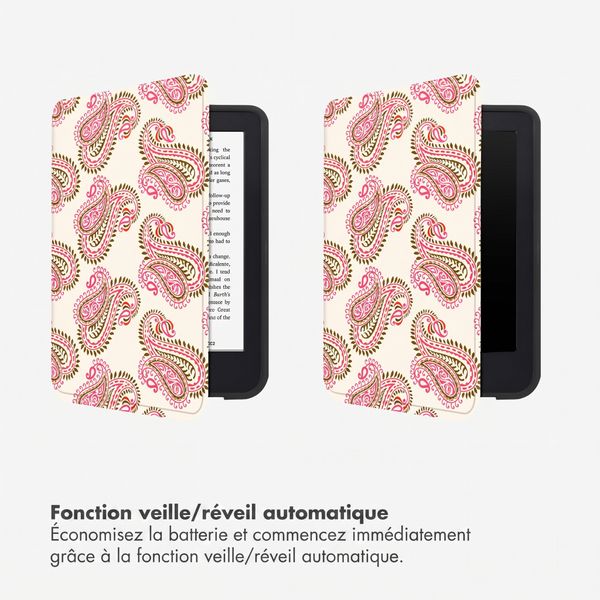 Selencia Étui de liseuse portefeuille Vivid Kobo Clara Colour / Clara BW - Paisley Blush
