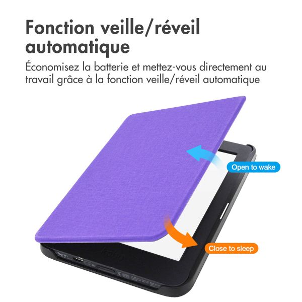 imoshion Étui de liseuse portefeuille Canvas Sleepcover Kobo Nia - Violet