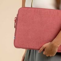 Selencia Pochette ordinateur Corduroy 13-14 pouces - Old Pink