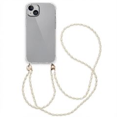imoshion Coque avec dragonne + bracelet - Perles Apple iPhone 15 Plus - Transparent