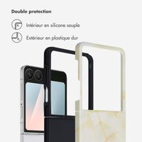 Selencia Coque arrière Vivid Samsung Galaxy Z Flip 7 - Golden Beige Marble