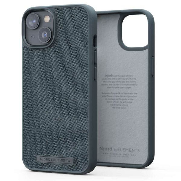 Njorð Collections Coque en tissu iPhone 14 - Dark Grey