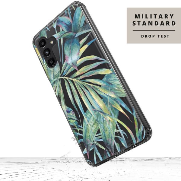 Selencia Coque très protectrice Zarya Fashion Samsung Galaxy A13 (4G) - Green Jungle Leaves