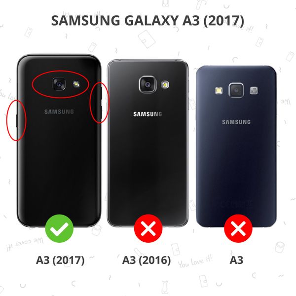 Accezz Étui de télephone Wallet Samsung Galaxy A3 (2017) - Noir