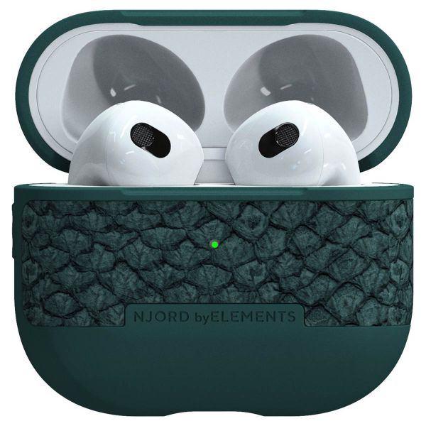 Njorð Collections Salmon Leather Case Apple AirPods 3 (2021) - Dark Green