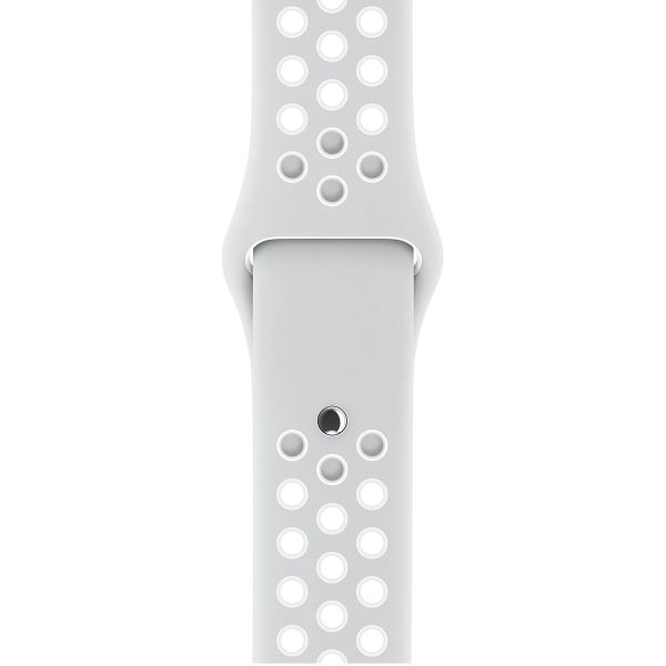 Apple Nike Sport Band Apple Watch Series 1-9 / SE - 38/40/41 mm / Series 10 - 42 mm - Pure Platinum/White