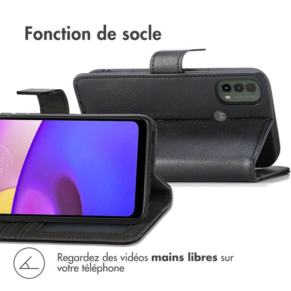 imoshion Étui de téléphone portefeuille Luxe Motorola Moto E30 / E40 - Noir