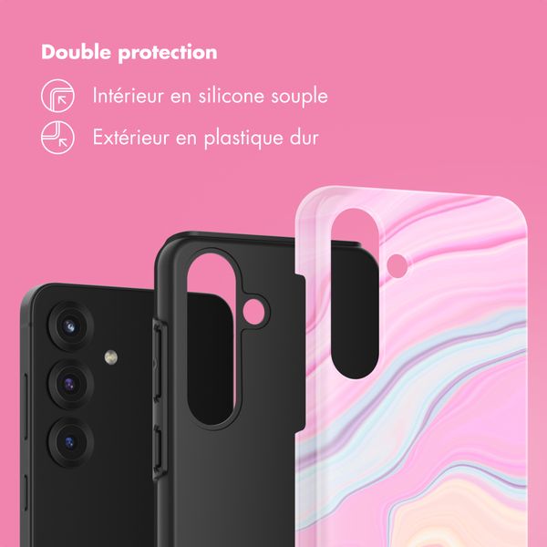 Selencia Coque arrière Vivid Samsung Galaxy S25 - Pastel Lipstick Marble