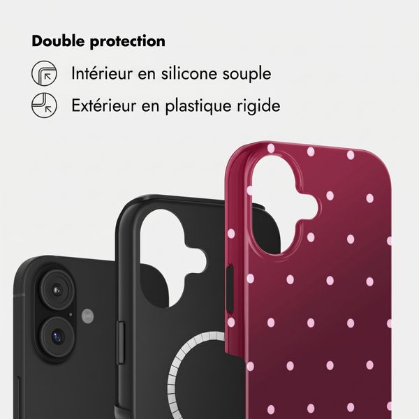 Selencia Coque arrière Vivid avec MagSafe Apple iPhone 17 - Happy Dots Burgundy
