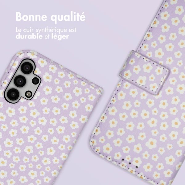 imoshion Étui de télephone portefeuille Design Samsung Galaxy A32 (5G) - White Daisy