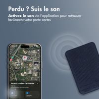 Accezz Porte-cartes en cuir magnétique - Compatible avec Apple Find My - Nightfall Blue