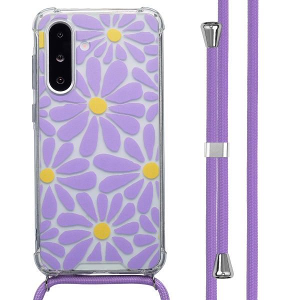 imoshion Coque Design avec cordon Samsung Galaxy A36 - Tropical Violet Flowers Connect