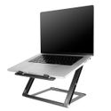 Accezz Origami Laptop Stand - Support pour ordinateur portable - Réglable et pliable - Universel - Gris foncé