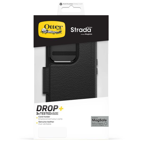 OtterBox ﻿Étui de téléphone portefeuille Strada MagSafe iPhone 15 Pro - Noir