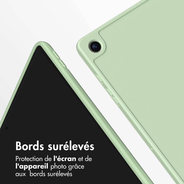 Accezz Coque tablette portefeuille Smart Silicone Samsung Galaxy Tab A9 Plus - Vert clair