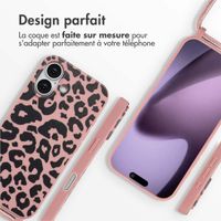 imoshion Coque design en silicone avec cordon Apple iPhone 17 - Animal Pink