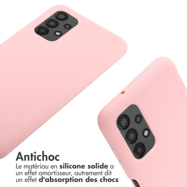 imoshion Coque en silicone avec cordon Samsung Galaxy A13 (4G) - Rose