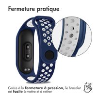 imoshion Bracelet sportif en silicone Xiaomi Mi Band 3 / 4 - Bleu / Blanc