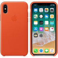 Apple Coque Leather Apple iPhone X - Bright Orange